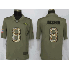 Baltimore Ravens 8 Lamar Jackson Olive Camo Salute To Service Limited Nike NFL Men Jersey