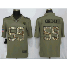 Carolina Panthers 59 Luke Kuechly Olive Camo Salute To Service Limited Nike NFL Men Jersey