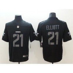 Dallas Cowboys 21 Ezekiel Elliott Black Impact Limited Nike NFL Men Jersey