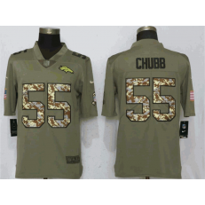 Denver Broncos 55 Bradley Chubb Olive Camo Salute To Service Limited Nike NFL Men Jersey