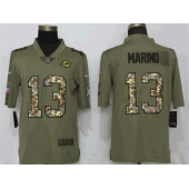 Miami Dolphins 13 Dan Marino Olive Camo Salute To Service Limited Nike NFL Men Jersey