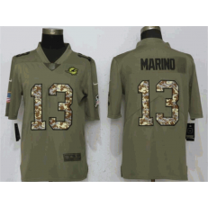 Miami Dolphins 13 Dan Marino Olive Camo Salute To Service Limited Nike NFL Men Jersey