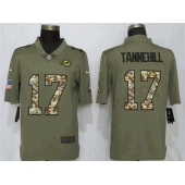 Miami Dolphins 17 Ryan Tannehill Olive Camo Salute To Service Limited Nike NFL Men Jersey