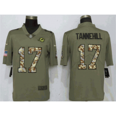 Miami Dolphins 17 Ryan Tannehill Olive Camo Salute To Service Limited Nike NFL Men Jersey