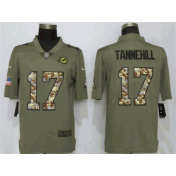 Miami Dolphins 17 Ryan Tannehill Olive Camo Salute To Service Limited Nike NFL Men Jersey
