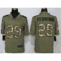 Miami Dolphins 29 Minkah Fitzpatrick Olive Camo Salute To Service Limited Nike NFL Men Jersey