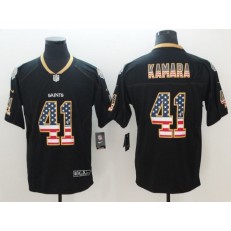 New Orleans Saints 41 Alvin Kamara Black USA Flag Color Rush Limited Nike NFL Men Jersey