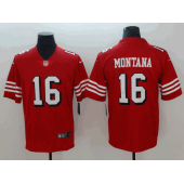 San Francisco 49ers 16 Joe Montana Red 2018 Vapor Untouchable Limited Nike NFL Men Jersey