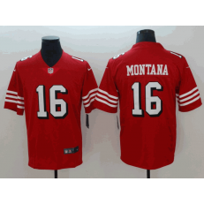 San Francisco 49ers 16 Joe Montana Red 2018 Vapor Untouchable Limited Nike NFL Men Jersey