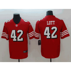 San Francisco 49ers 42 Ronnie Lott Red 2018 Vapor Untouchable Limited Nike NFL Men Jersey