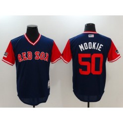 Boston Red Sox 50 Mookie Betts Mookie Navy 2018 Players' Weekend Authentic Team Men Jersey