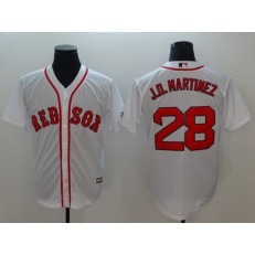 MLB Boston Red Sox 28 J.D. Martinez White Cool Base Men Jersey