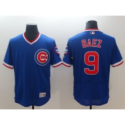 MLB Chicago Cubs 9 Javier Baez Royal Throwback Flexbase Men Jersey