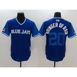 Toronto Blue Jays 20 Josh Donaldson Bringer of Rain Royal 2018 Players' Weekend Authentic Team Men Jersey