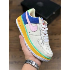 NIKE AIR FORCE 1 LOW 07 WHITE PINK YELLOW GREEN BLUE