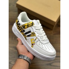 SIMPSON X OFF-WHITE X NIKE AIR FORCE 1 LOW WHITE YELLOW