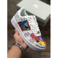 SUPREME X KAWS X NIKE AIR FORCE 1 LOW WHITE GRAFFITI AQ8099-300