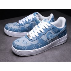 SUPREME X LV X NIKE AIR FORCE 1 LOW BLUE WHITE DENIM