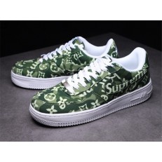 SUPREME X LV X NIKE AIR FORCE 1 LOW GREEN WHITE DENIM