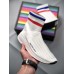 BALENCIAGA SPEED STRETCH-KNIT MID SNEAKERS WHITE BLUE RED 433214 WOXH 8681