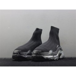 BALENCIAGA TRIPLE-S AIR KNIT MID SOCK BLACK