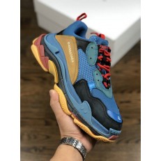 BALENCIAGA TRIPLE-S SNEAKER ACID BLUE BLACK YELLOW RED 490672 W0903 3518