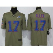 Buffalo Bills 17 Josh Allen Olive Salute To Service Limited Nike NFL Men Jersey