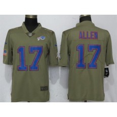 Buffalo Bills 17 Josh Allen Olive Salute To Service Limited Nike NFL Men Jersey
