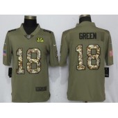 Cincinnati Bengals 18 A.J. Green Olive Camo Salute To Service Limited Nike NFL Men Jersey