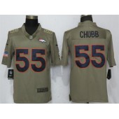 Denver Broncos 55 Bradley Chubb Olive Salute To Service Limited Jersey