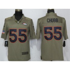 Denver Broncos 55 Bradley Chubb Olive Salute To Service Limited Jersey