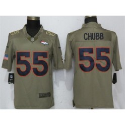 Denver Broncos 55 Bradley Chubb Olive Salute To Service Limited Jersey