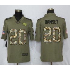 Jacksonville Jaguars 20 Jalen Ramsey Olive Camo Salute To Service Limited Nike NFL Men Jersey