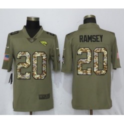 Jacksonville Jaguars 20 Jalen Ramsey Olive Camo Salute To Service Limited Nike NFL Men Jersey
