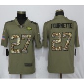 Jacksonville Jaguars 27 Leonard Fournette Olive Camo Salute To Service Limited Nike NFL Men Jersey