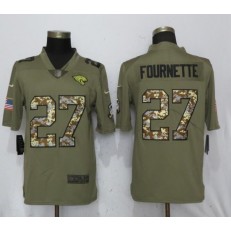 Jacksonville Jaguars 27 Leonard Fournette Olive Camo Salute To Service Limited Nike NFL Men Jersey