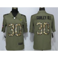 Los Angeles Rams 30 Todd Gurley II Olive Camo Salute To Service Limited Nike NFL Men Jersey