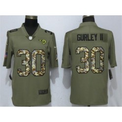 Los Angeles Rams 30 Todd Gurley II Olive Camo Salute To Service Limited Nike NFL Men Jersey