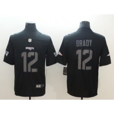 New England Patriots 12 Tom Brady Black Vapor Impact Limited Nike NFL Men Jersey