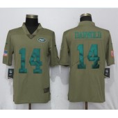 New York Jets 14 Sam Darnold Olive Salute To Service Limited Nike NFL Men Jersey