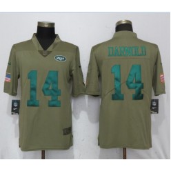 New York Jets 14 Sam Darnold Olive Salute To Service Limited Nike NFL Men Jersey