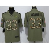 New York Jets 33 Jamal Adams Olive Camo Salute To Service Limited Nike NFL Men Jersey