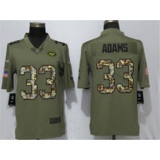 New York Jets 33 Jamal Adams Olive Camo Salute To Service Limited Nike NFL Men Jersey
