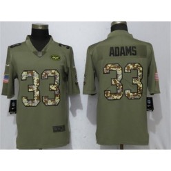 New York Jets 33 Jamal Adams Olive Camo Salute To Service Limited Nike NFL Men Jersey
