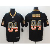 Pittsburgh Steelers 84 Antonio Brown Black USA Flag Fashion Fashion Limited Nike NFL Men Jersey
