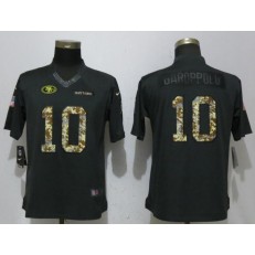 San Francisco 49ers 10 Jimmy Garoppolo Anthracite Women Salute To Service Limited Nike NFL Men Jersey