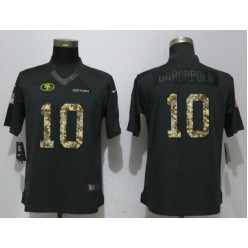 San Francisco 49ers 10 Jimmy Garoppolo Anthracite Women Salute To Service Limited Nike NFL Men Jersey