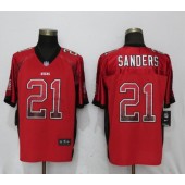 San Francisco 49ers 21 Deion Sanders Red Drift Fashion Elite Nike NFL Men Jersey