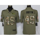 Seattle Seahawks 49 Shaquill Griffin Olive Camo Salute To Service Limited Nike NFL Men Jersey