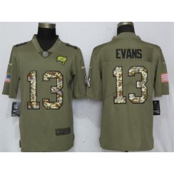 Tampa Bay Buccaneers 13 Mike Evans Olive Camo Salute To Service Limited Nike NFL Men Jersey